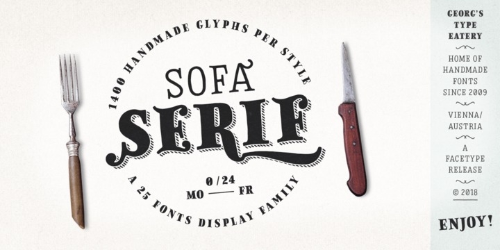 Czcionka Sofa Serif Hand